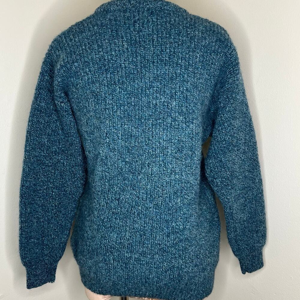 Vtg Antartex Pure Wool Sweater Small Mens Knit Jumper Crew Neck Marled 90s Blue - Picture 3 of 7